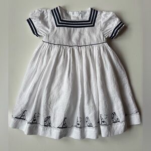 Ralph Lauren Baby Girl Sailboat Linen Dress - Size 24M